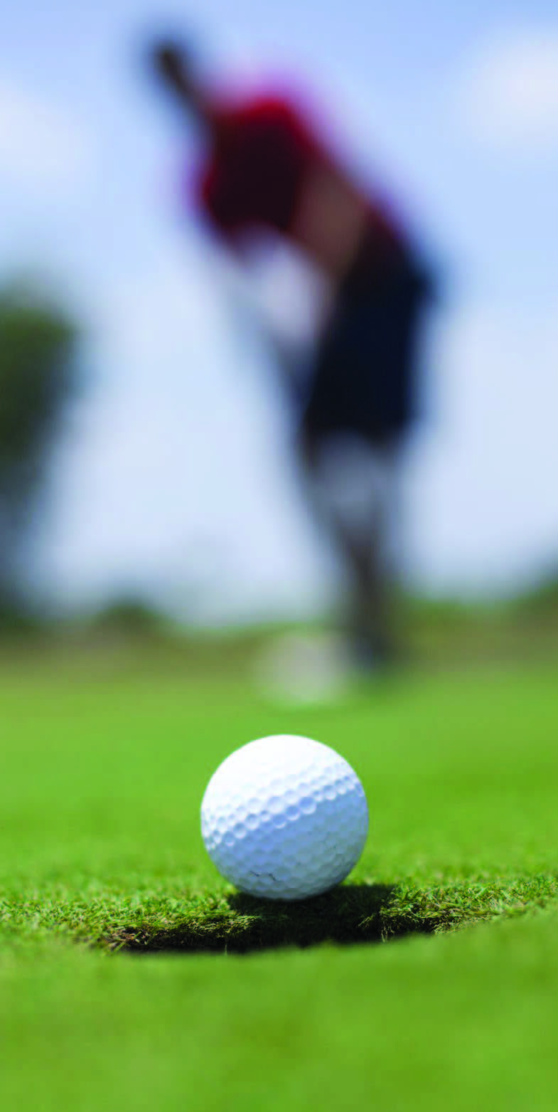 golf ball falling into the hole