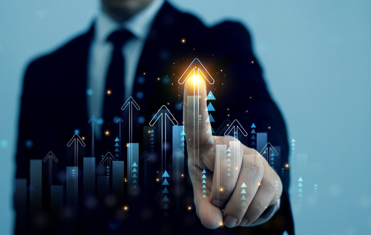 Market analysis and investment financial growth chart