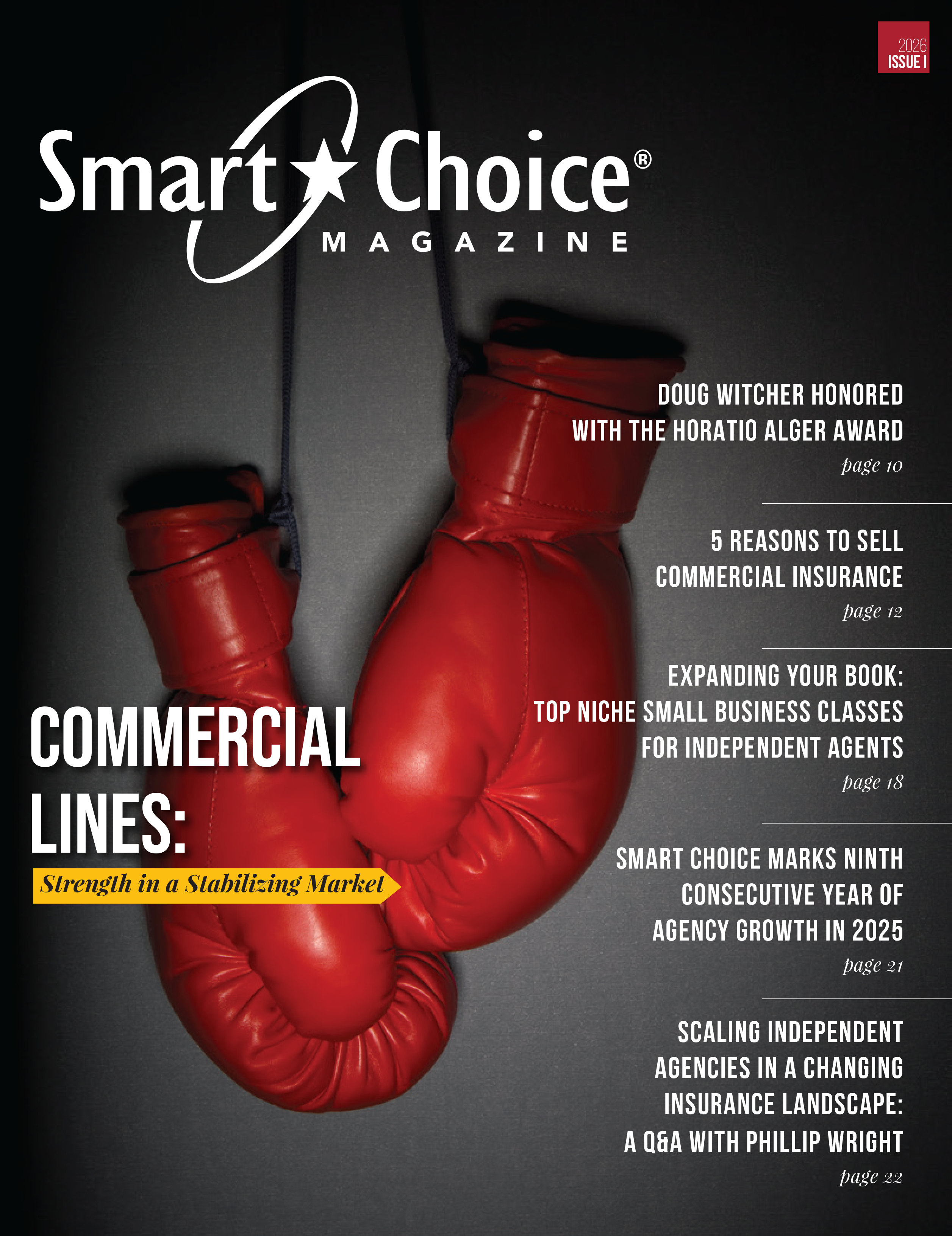 Cover of Magazine featuring red boxing gloves
