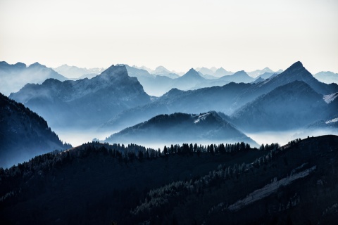 Mountains from across the horizon