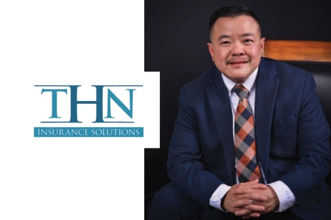 Logo and headshot of Thuan Hieu Nguyen, M.S. is the CEO and owner of THN Insurance Solutions in Oklahoma City