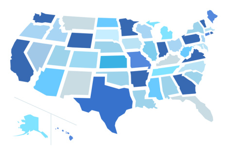 Map of US states