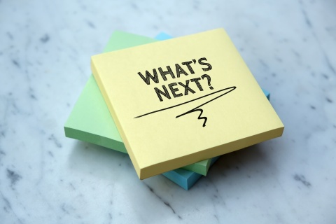 Thriving in the Future with Independent Insurance Companies post it that says "What's Next"