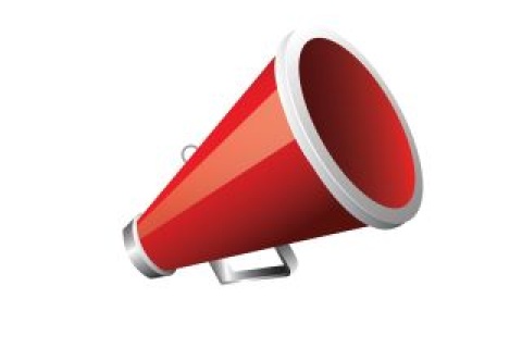 Large red megaphone