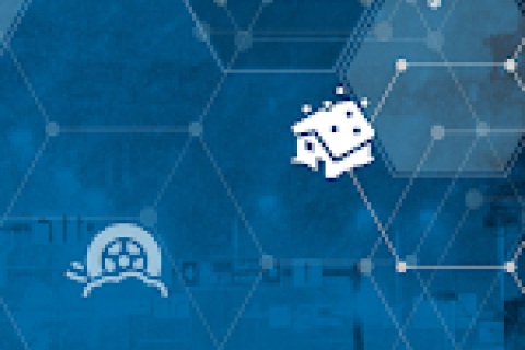 Cars on icy roads with wintry hazardous icons
