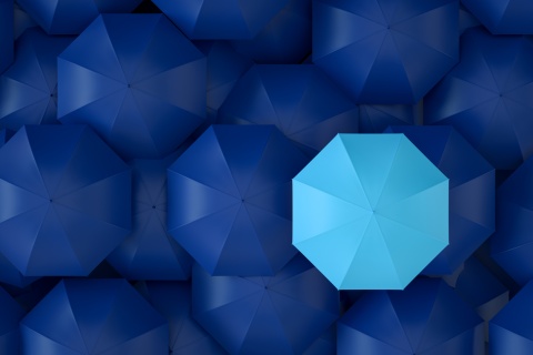 Umbrella, Standing out from the Crowd, Leadership stock photo