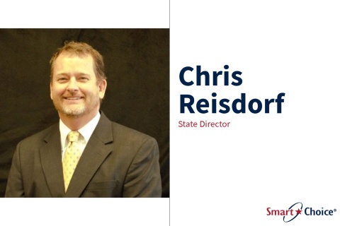 Chris Reisdorf (headshot), State Director, Smart Choice logo