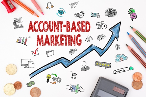 a graphic image showcasing benefits of account-based marketing, an all in one solution for insurance agent digital marketing strategies