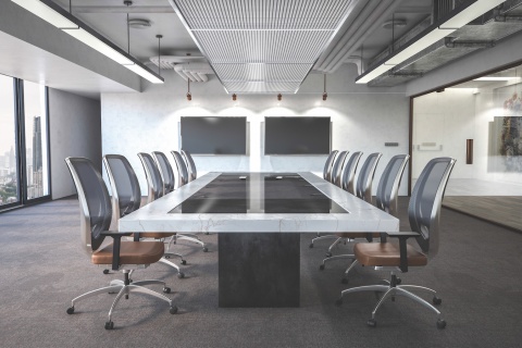 An empty conference room.