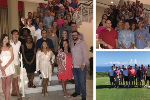 Collage of pictures from Smart Choice's company trip to Jamaica. 