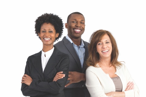 Diverse group of independent insurance agents continuously working to improve their sales techniques.